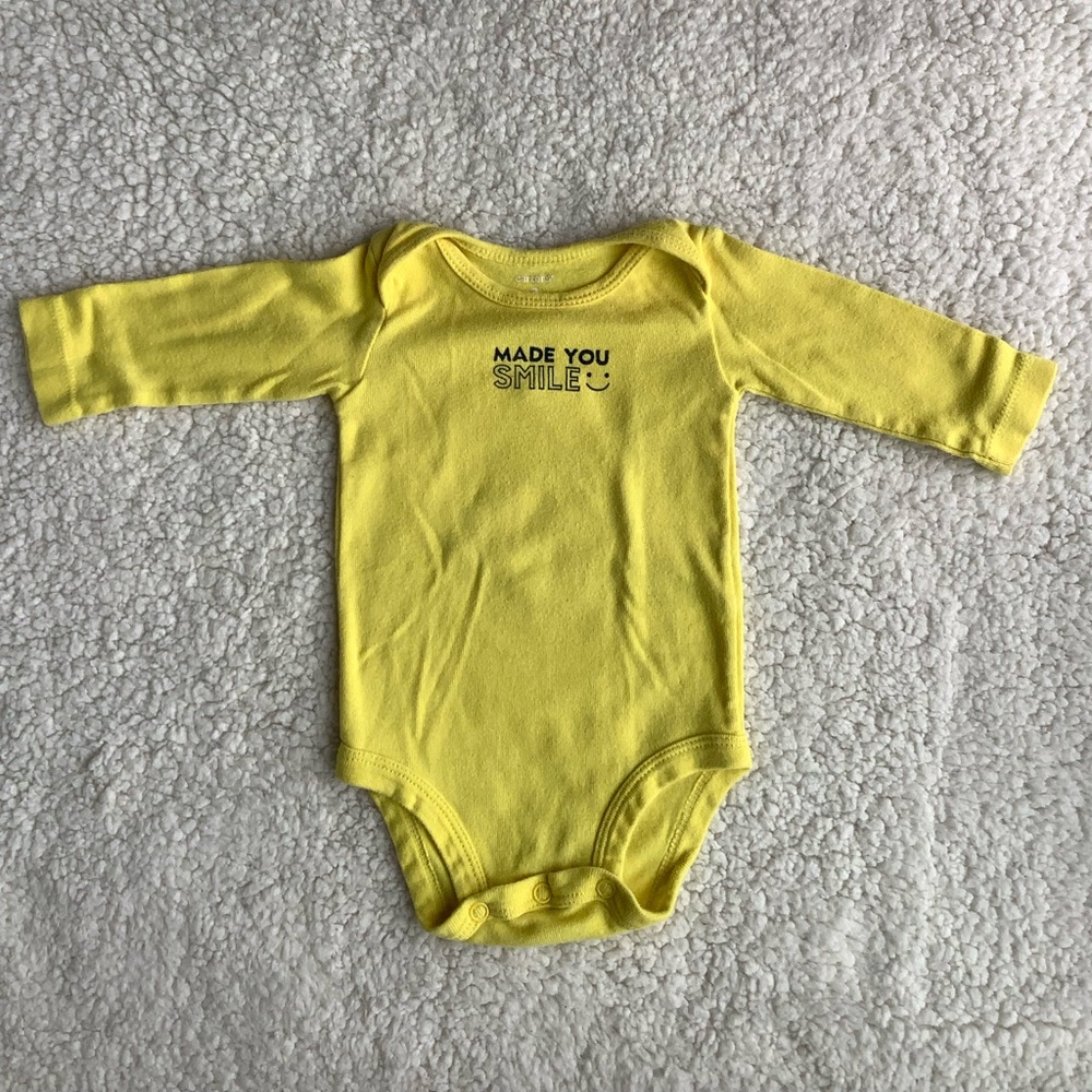 Carters Made You Smile Long Sleeve Bodysuit 3M 3 Months